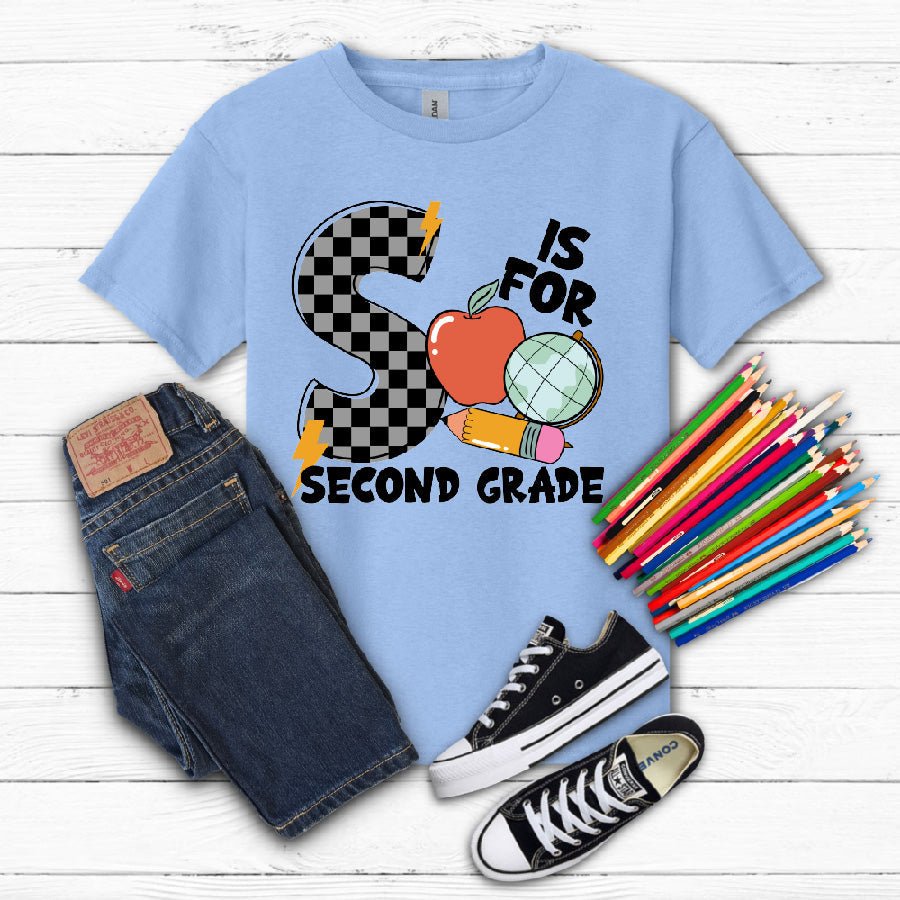 S is for Second Grade - Checkered - S. M. & Co.