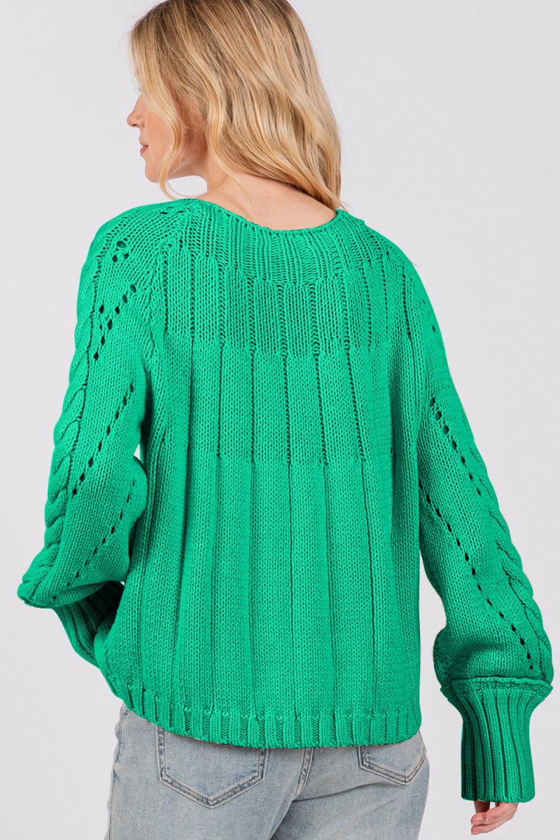 SAGE + FIG Cable - Knit Long Sleeve Sweater - S. M. & Co.