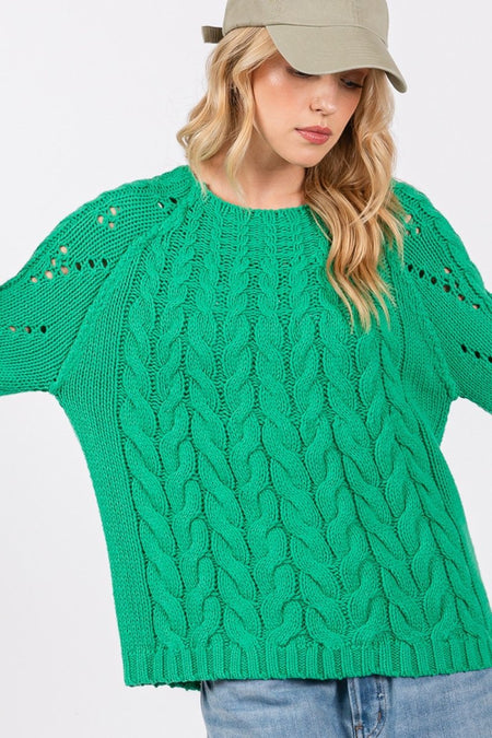 SAGE + FIG Cable - Knit Long Sleeve Sweater - S. M. & Co.