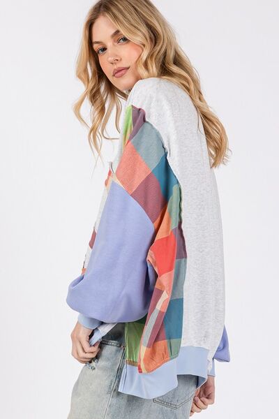 SAGE + FIG Contrast Peace Patch Dropped Shoulder Sweatshirt - S. M. & Co.