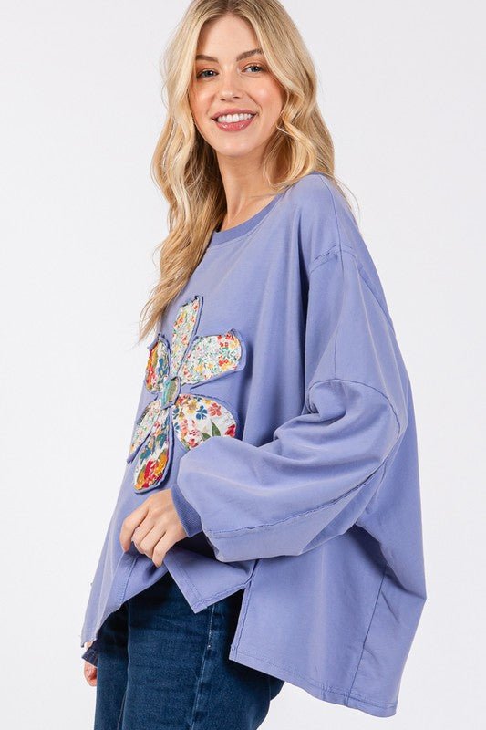 SAGE + FIG Flower Patch Dropped Shoulder Oversize Top - S. M. & Co.