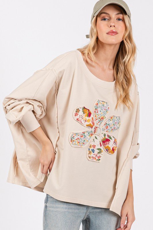 SAGE + FIG Flower Patch Dropped Shoulder Oversize Top - S. M. & Co.