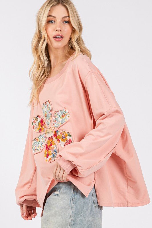 SAGE + FIG Flower Patch Dropped Shoulder Oversize Top - S. M. & Co.