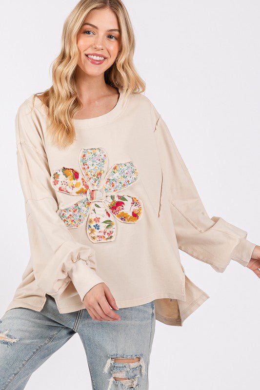 SAGE + FIG Flower Patch Dropped Shoulder Oversize Top - S. M. & Co.