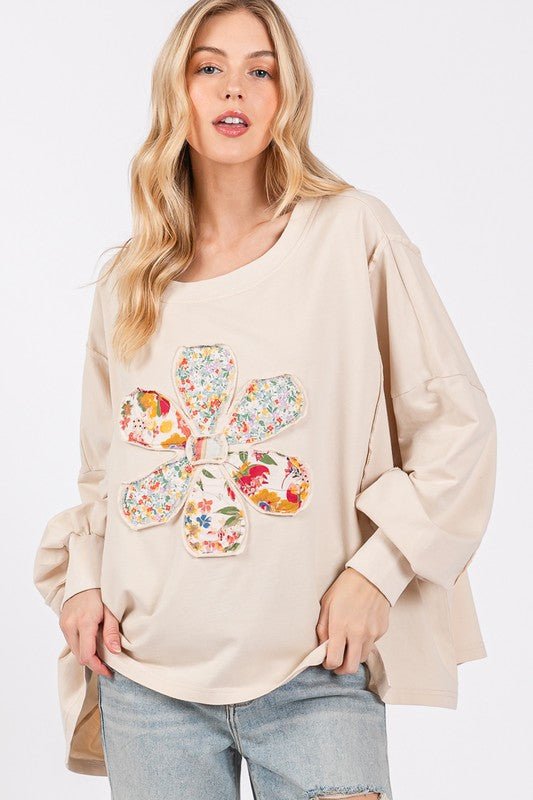 SAGE + FIG Flower Patch Dropped Shoulder Oversize Top - S. M. & Co.