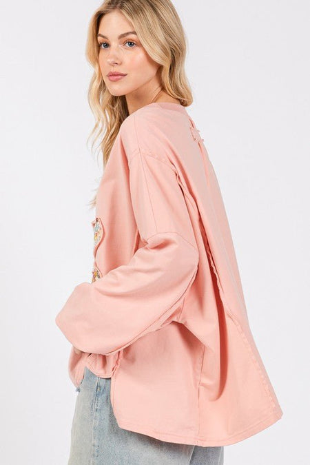 SAGE + FIG Flower Patch Dropped Shoulder Oversize Top - S. M. & Co.