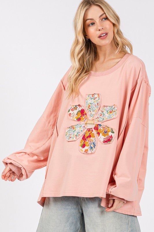 SAGE + FIG Flower Patch Dropped Shoulder Oversize Top - S. M. & Co.