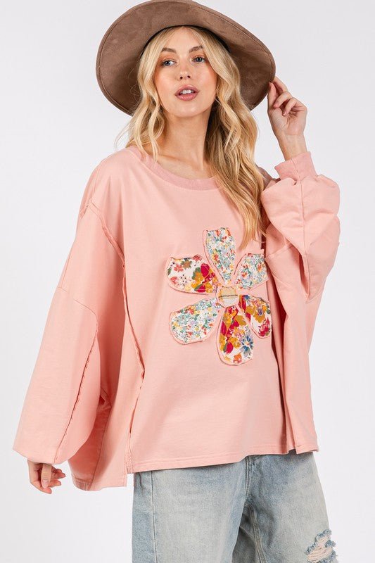 SAGE + FIG Flower Patch Dropped Shoulder Oversize Top - S. M. & Co.