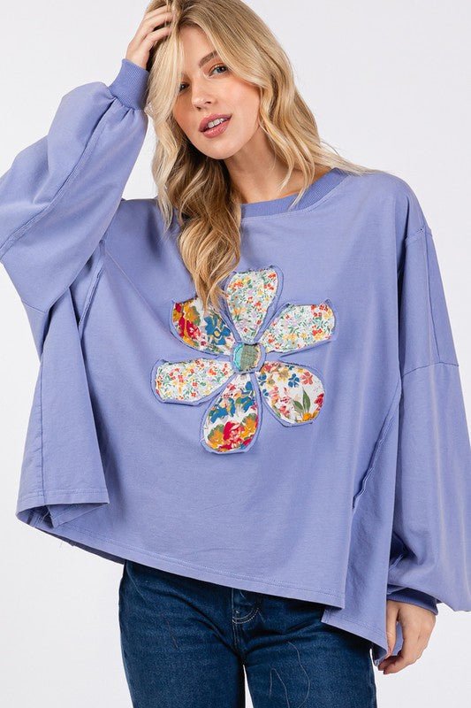 SAGE + FIG Flower Patch Dropped Shoulder Oversize Top - S. M. & Co.