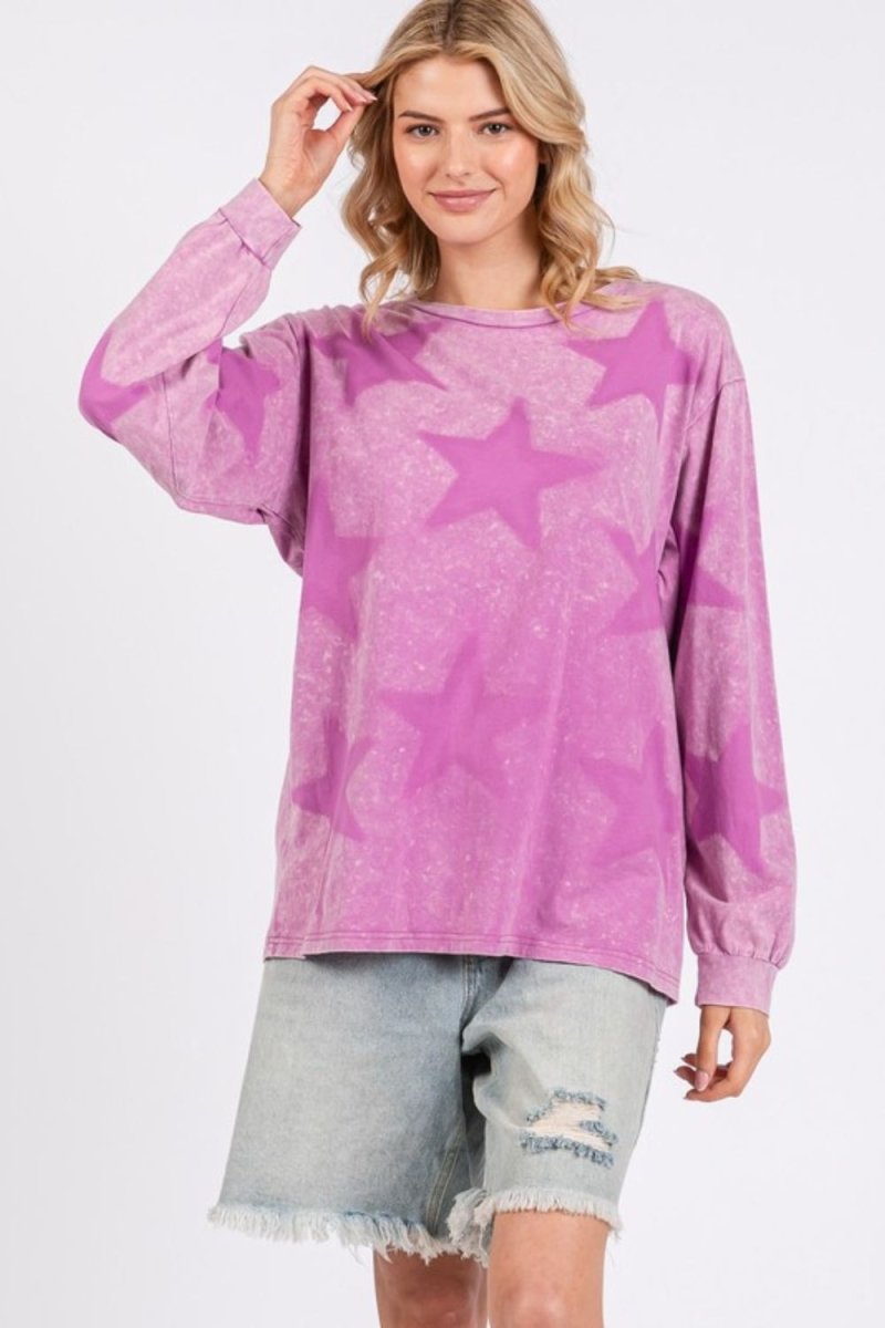 SAGE + FIG Mineral Wash Star Pattern T-Shirt - S. M. & Co.