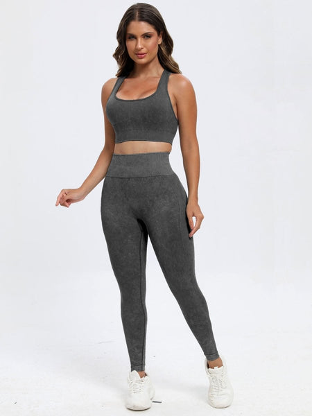 Scoop Neck Wide Strap Top and Pants Active Set - S. M. & Co.