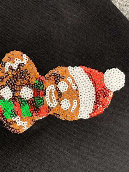 Sequin Gingerbread Man Long Sleeve Sweatshirt - S. M. & Co.