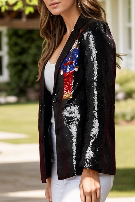 Sequin Nutcracker Long Sleeve Blazer - S. M. & Co.