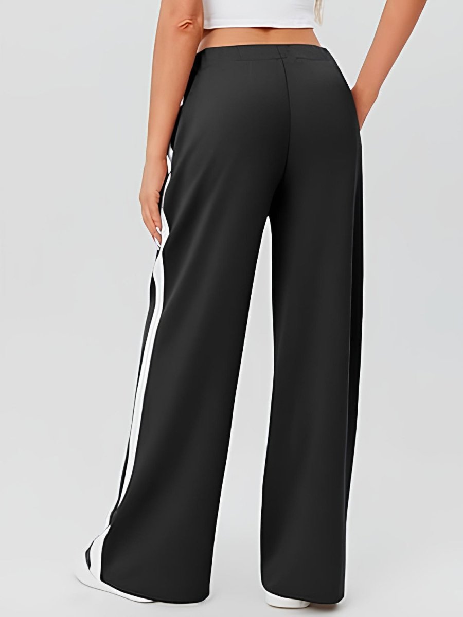 Side Striped Wide Leg Pants - S. M. & Co.