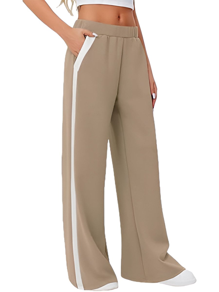 Side Striped Wide Leg Pants - S. M. & Co.