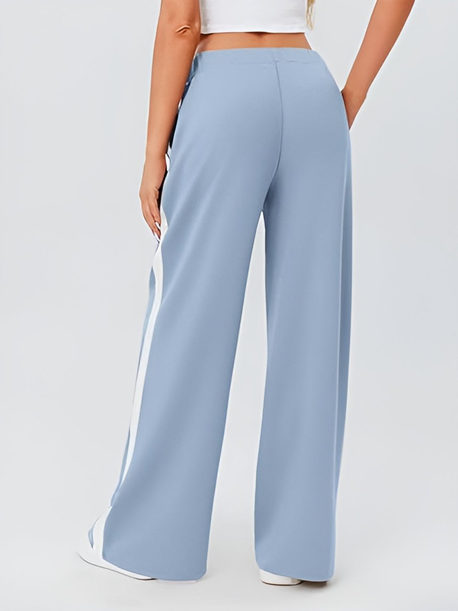 Side Striped Wide Leg Pants - S. M. & Co.