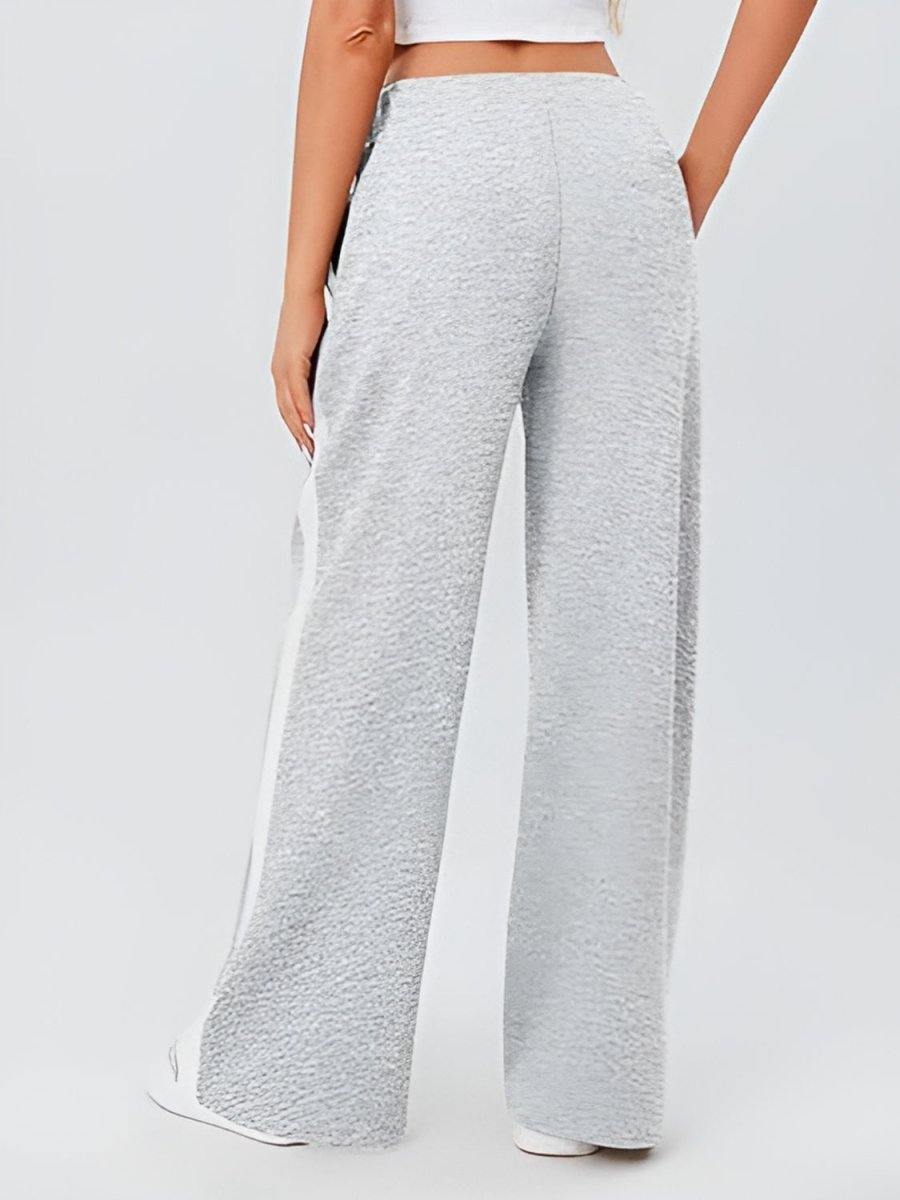 Side Striped Wide Leg Pants - S. M. & Co.