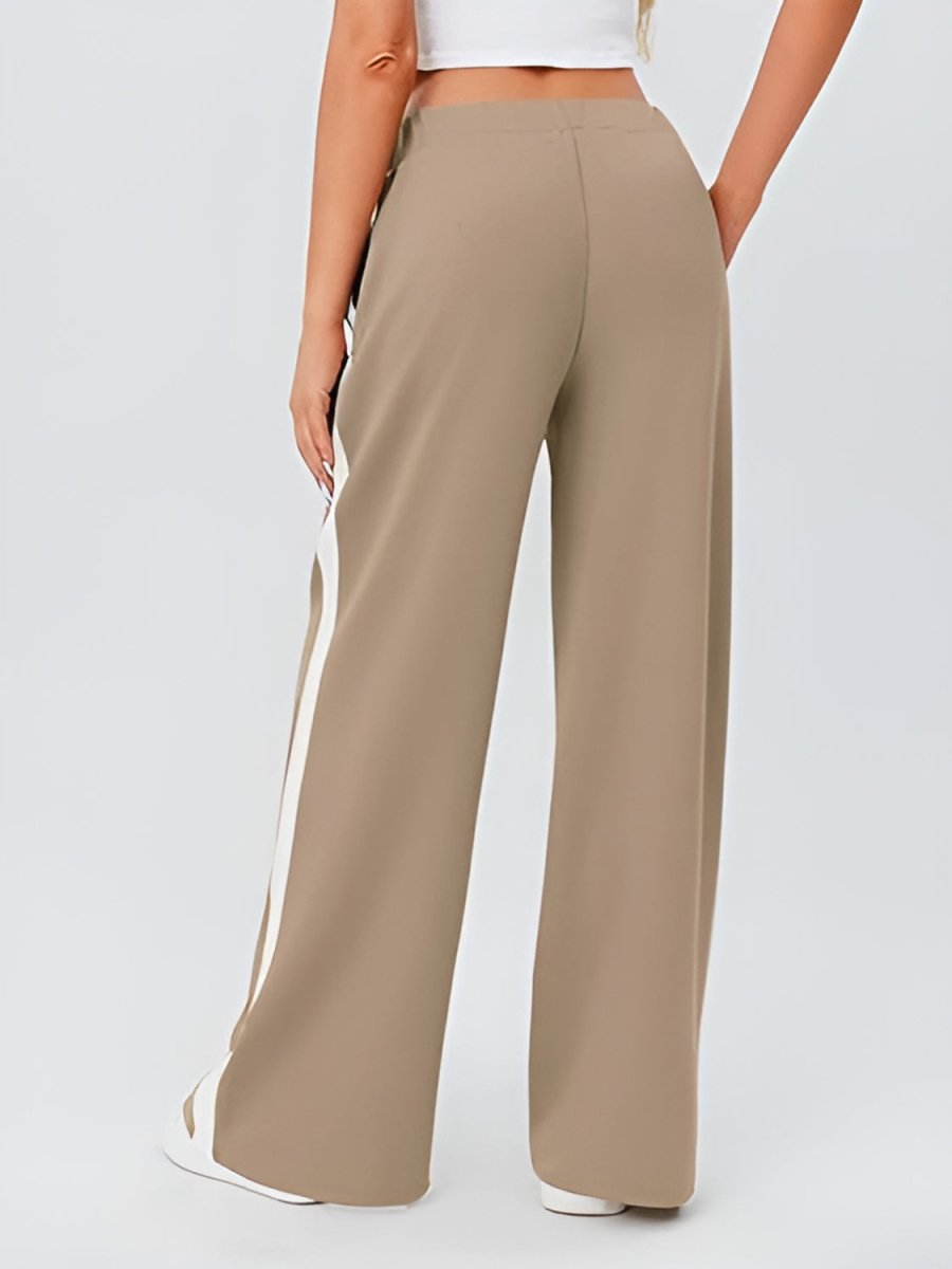 Side Striped Wide Leg Pants - S. M. & Co.