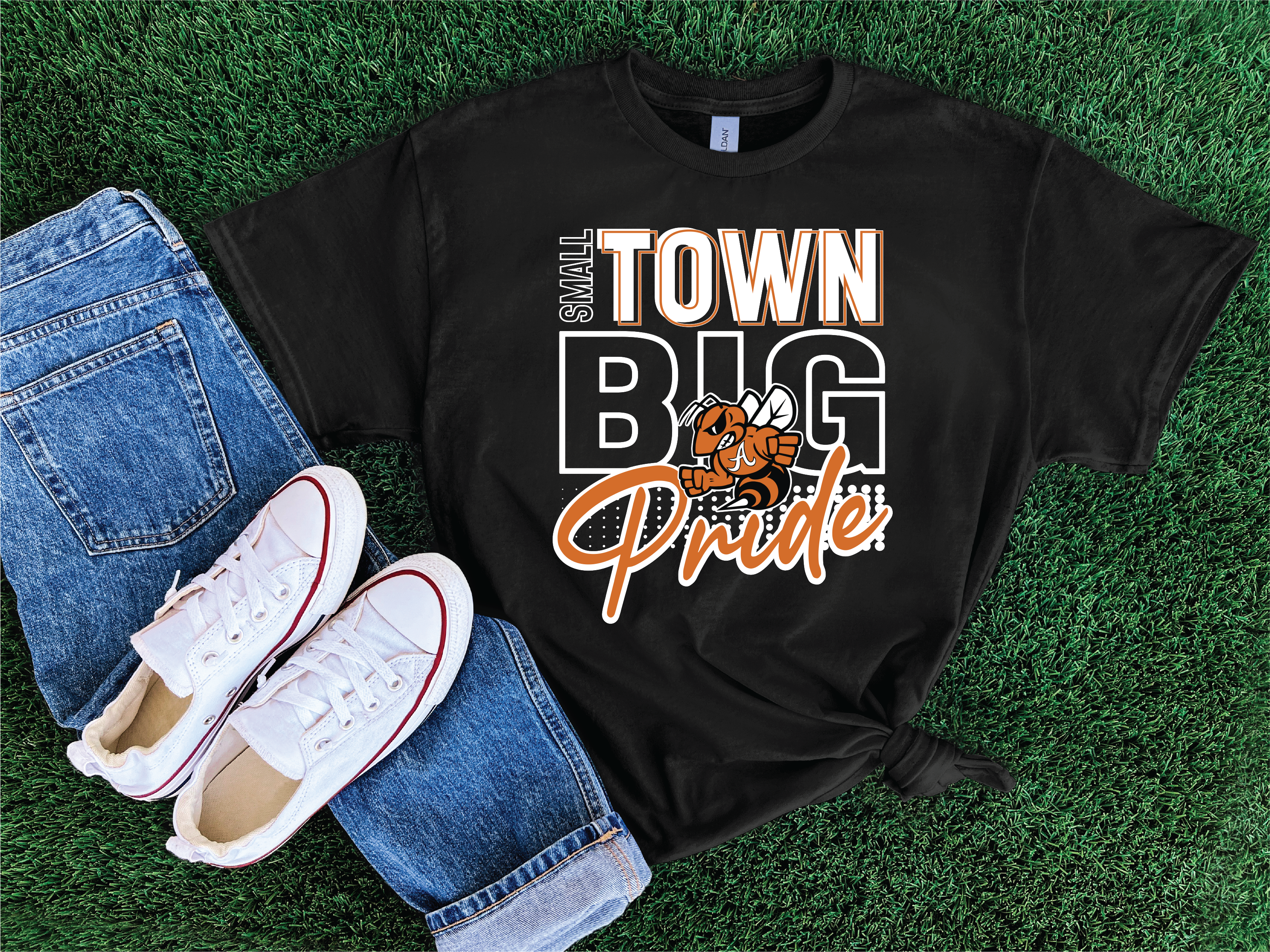Small Town Big Spirit Spirit Tee- Football Graphic T-shirt