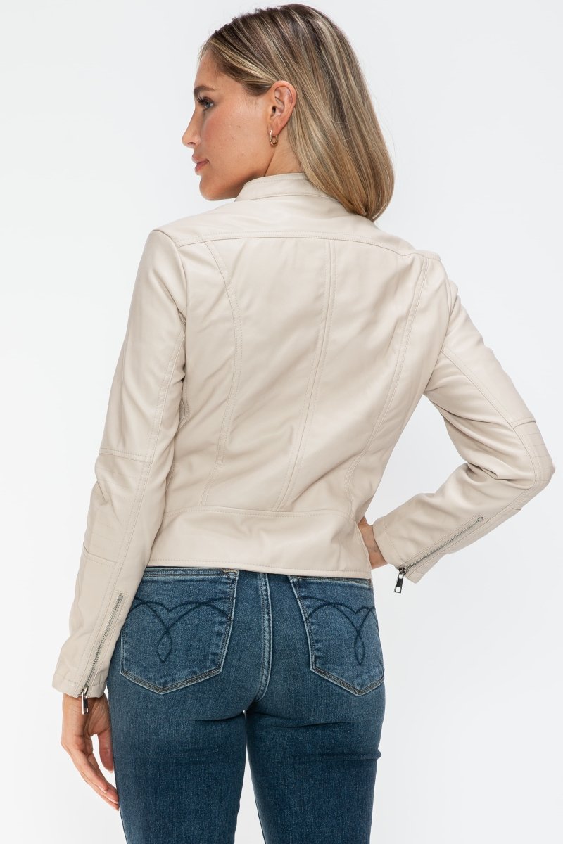 Snobbish PU Leather Zip Up Jacket with Pockets - S. M. & Co.