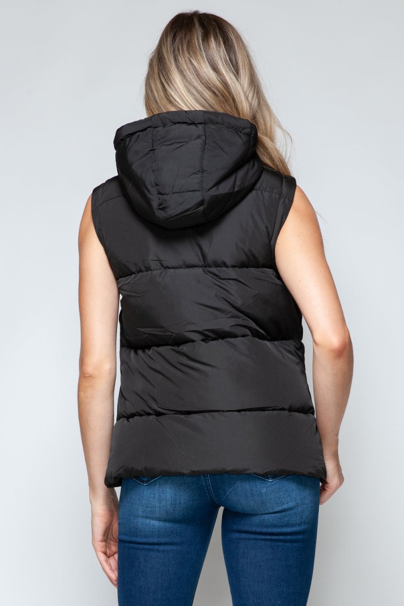 Snobbish Snap and Zip Closure Hooded Vest - S. M. & Co.