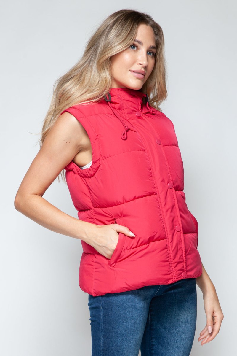 Snobbish Snap and Zip Closure Hooded Vest - S. M. & Co.