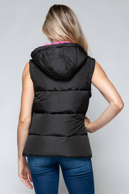 Snobbish Snap and Zip Closure Hooded Vest - S. M. & Co.