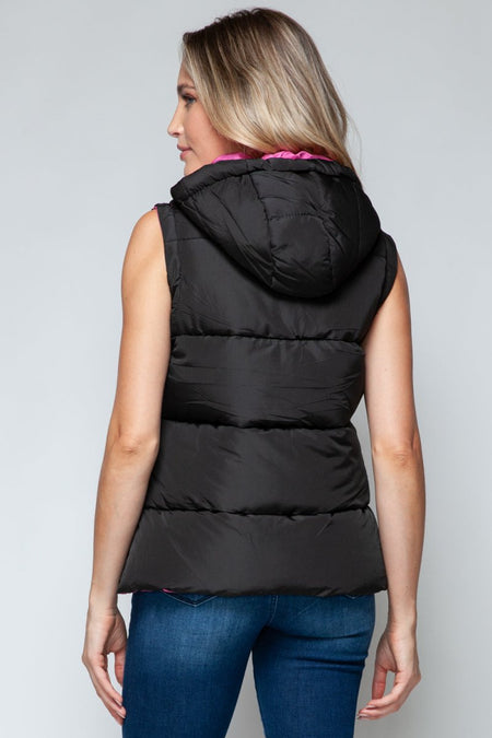 Snobbish Snap and Zip Closure Hooded Vest - S. M. & Co.