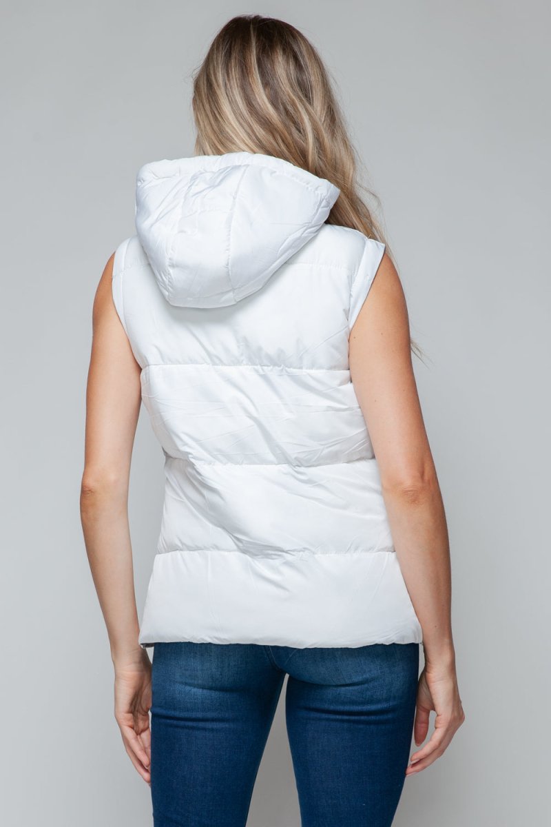 Snobbish Snap and Zip Closure Hooded Vest - S. M. & Co.