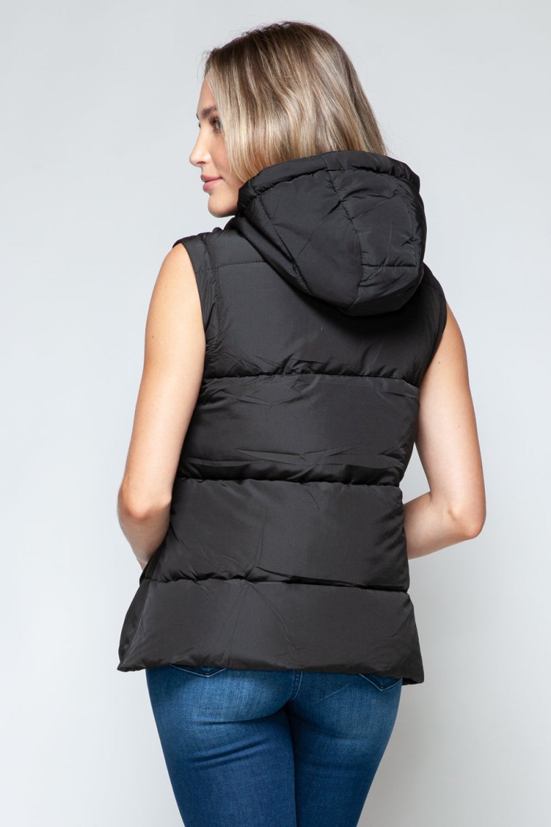 Snobbish Snap and Zip Closure Hooded Vest - S. M. & Co.