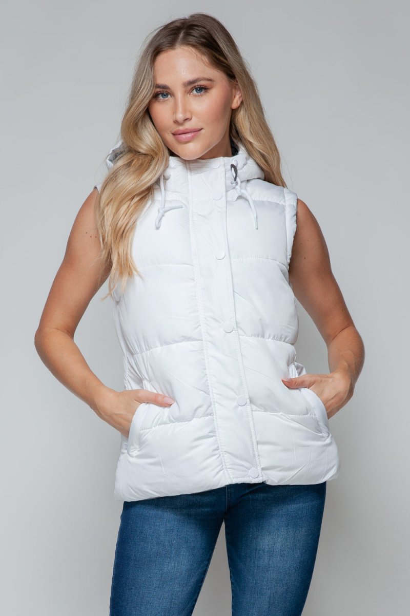 Snobbish Snap and Zip Closure Hooded Vest - S. M. & Co.