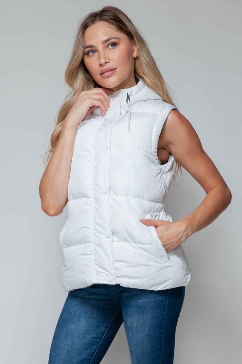 Snobbish Snap and Zip Closure Hooded Vest - S. M. & Co.