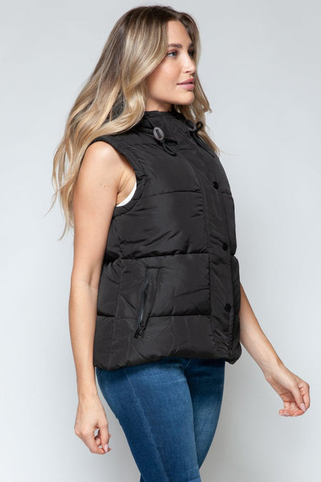 Snobbish Snap and Zip Closure Hooded Vest - S. M. & Co.