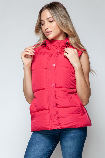 Snobbish Snap and Zip Closure Hooded Vest - S. M. & Co.