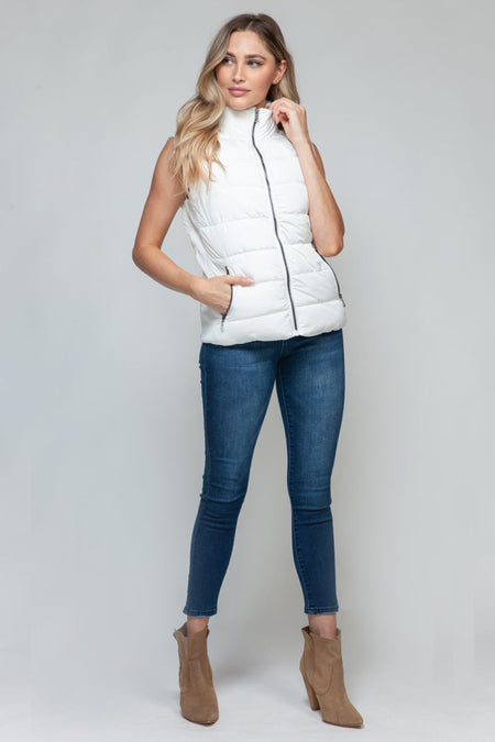 Snobbish Zip Up Turtleneck Vest with Pockets - S. M. & Co. Turtleneck Vest