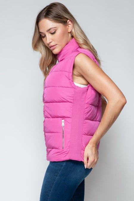 Snobbish Zip Up Turtleneck Vest with Pockets - S. M. & Co. Turtleneck Vest