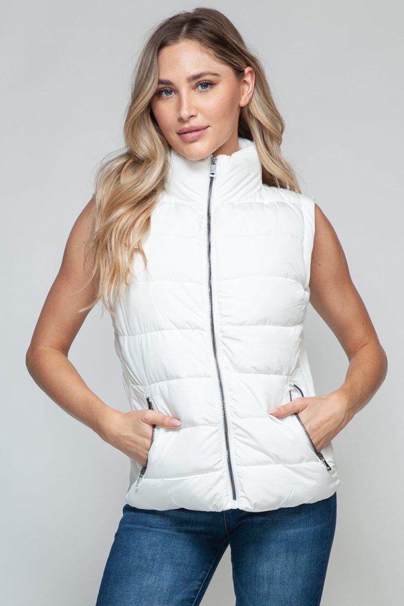 Snobbish Zip Up Turtleneck Vest with Pockets - S. M. & Co. Turtleneck Vest