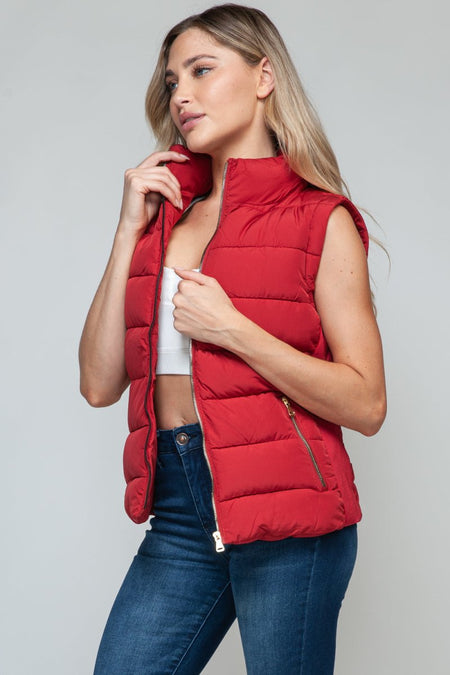 Snobbish Zip Up Turtleneck Vest with Pockets - S. M. & Co. Turtleneck Vest