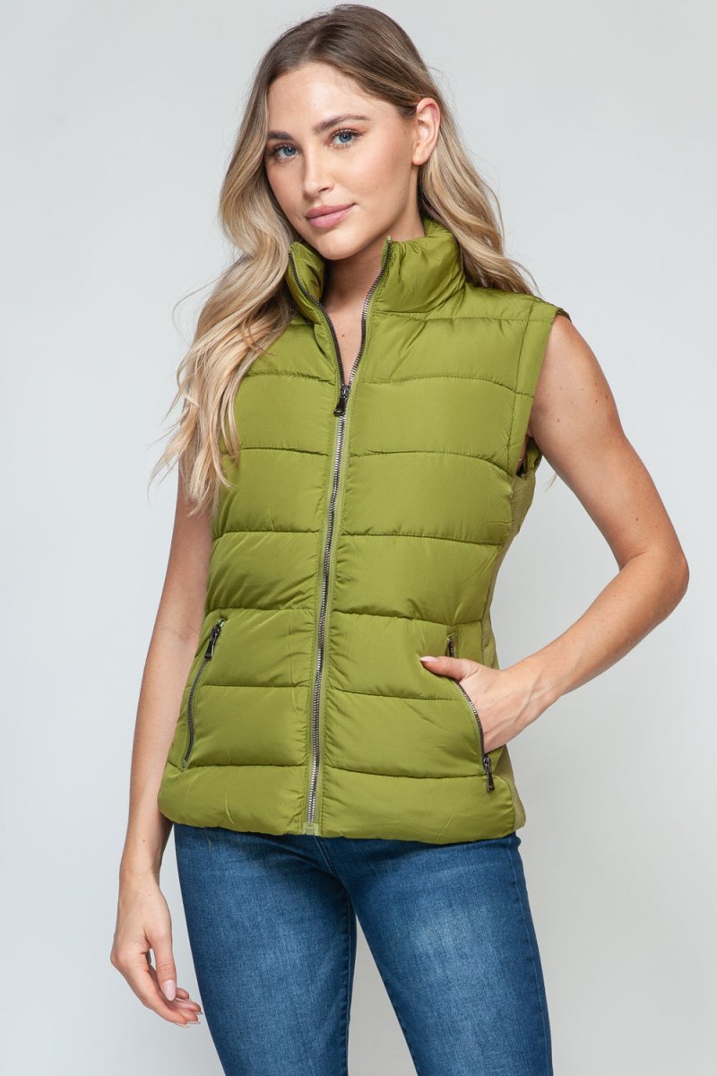 Snobbish Zip Up Turtleneck Vest with Pockets - S. M. & Co.