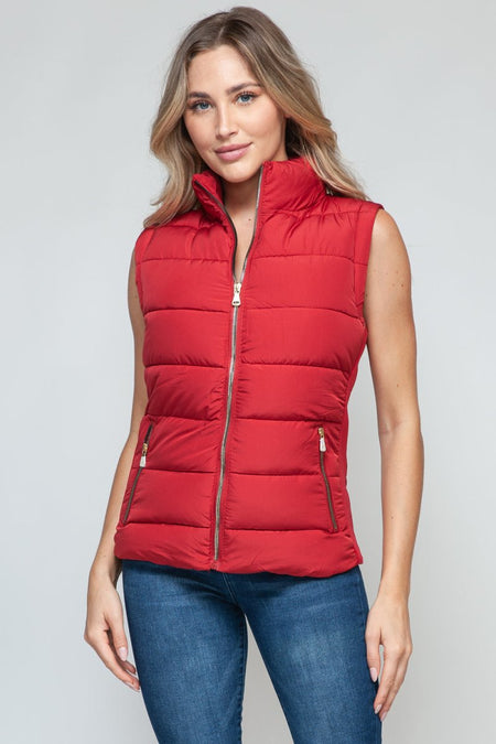 Snobbish Zip Up Turtleneck Vest with Pockets - S. M. & Co. Turtleneck Vest