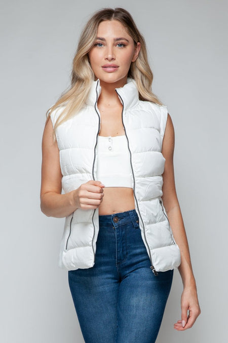 Snobbish Zip Up Turtleneck Vest with Pockets - S. M. & Co. Turtleneck Vest