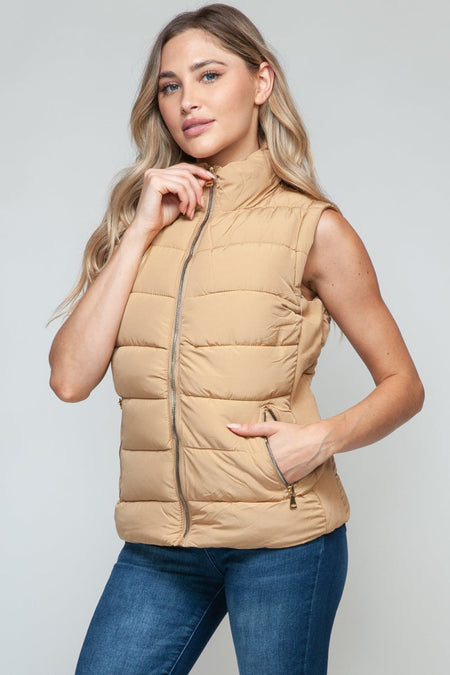 Snobbish Zip Up Turtleneck Vest with Pockets - S. M. & Co. Turtleneck Vest