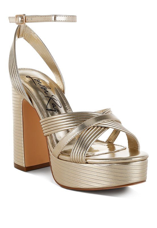 Socialite Metallic Ankle Strap Heel Sandals - S. M. & Co.