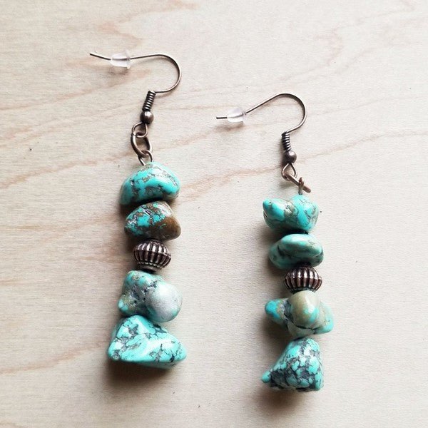 Stacked Turquoise and Copper Earrings - S. M. & Co.