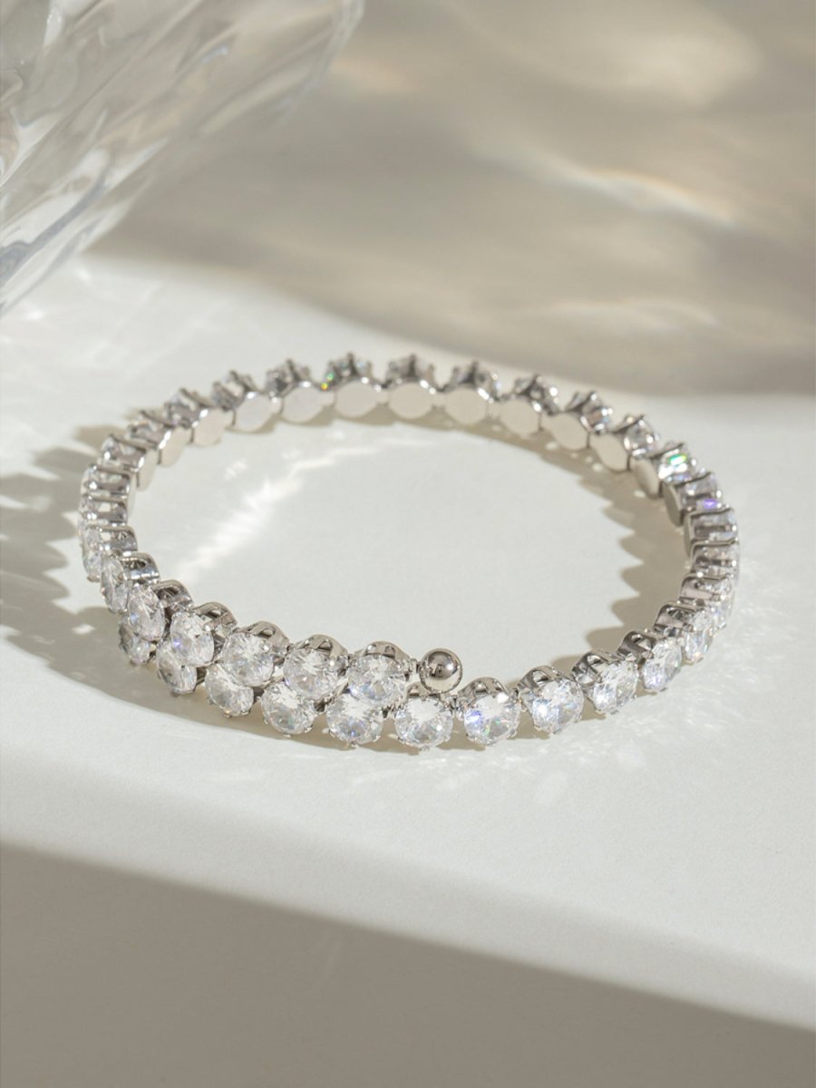 Stainless Steel Inlaid Zircon Bracelet - S. M. & Co.