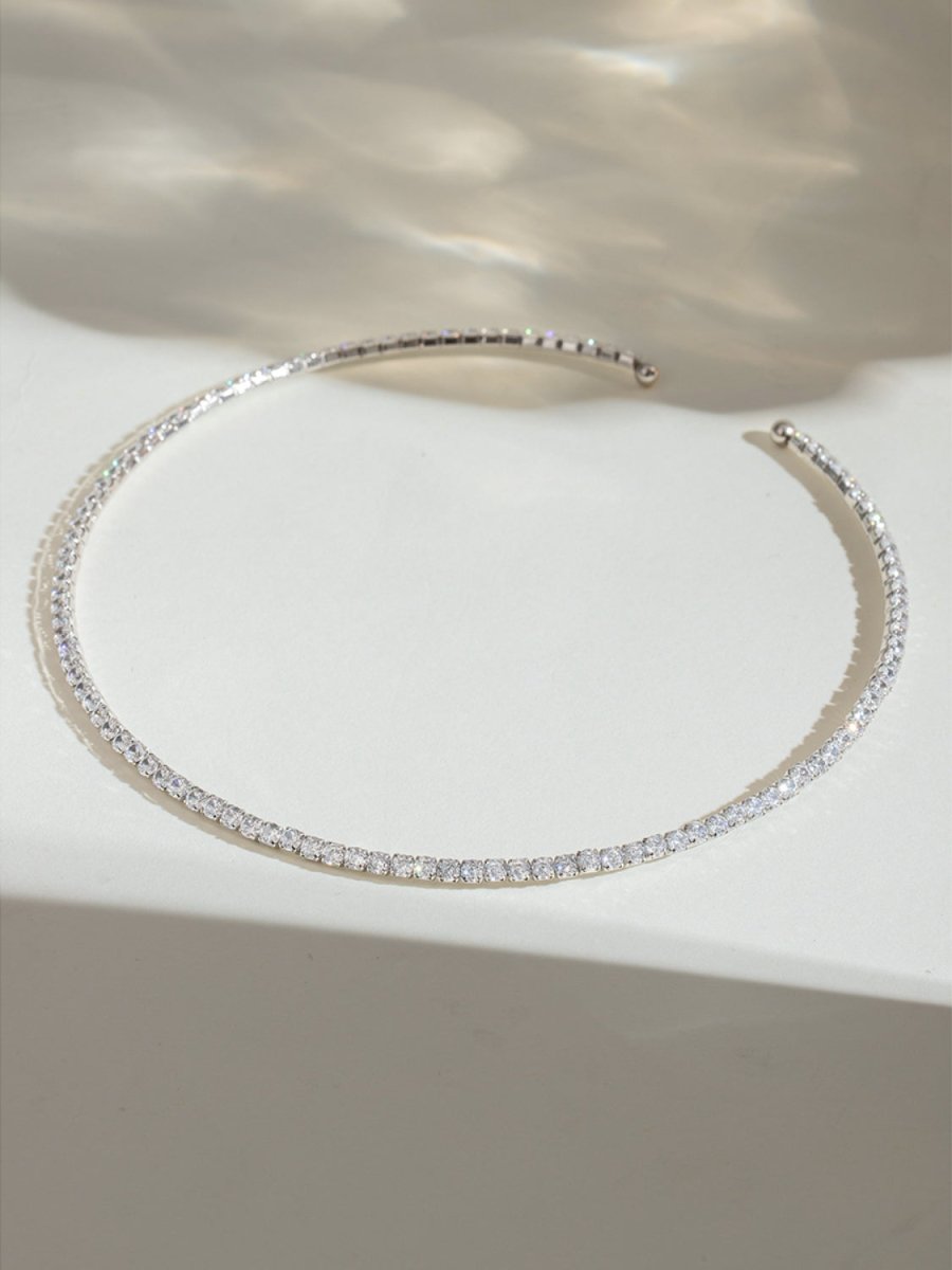 Stainless Steel Inlaid Zircon Necklace - S. M. & Co.