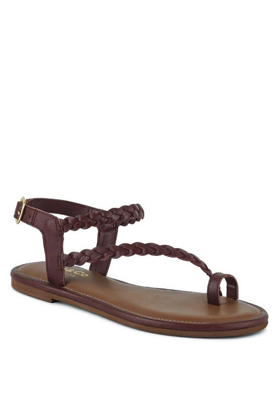 STALLONE Braided Flat Sandals - S. M. & Co.