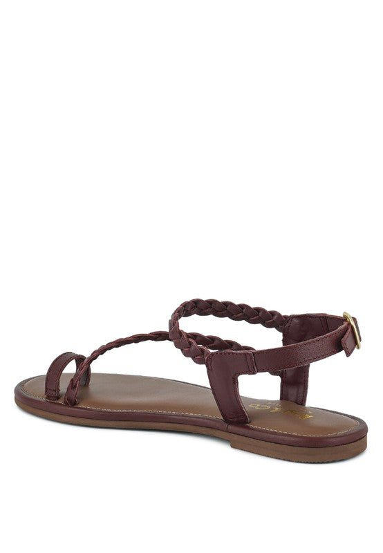 STALLONE Braided Flat Sandals - S. M. & Co.