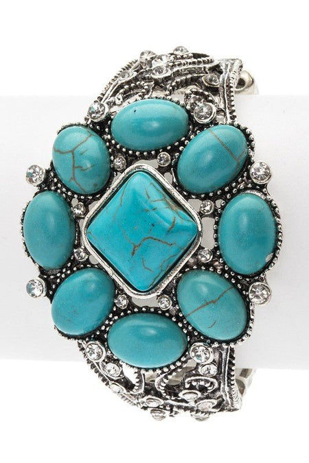 Stone Designed Western Vintage Stretch Bracelet - S. M. & Co.