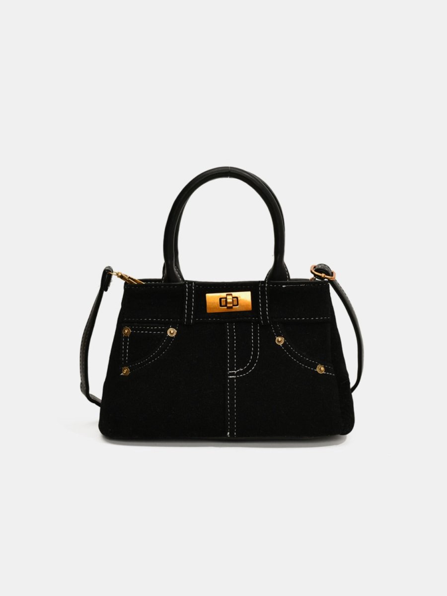 Suede Adjustable Strap Double - Use Handbag - S. M. & Co.